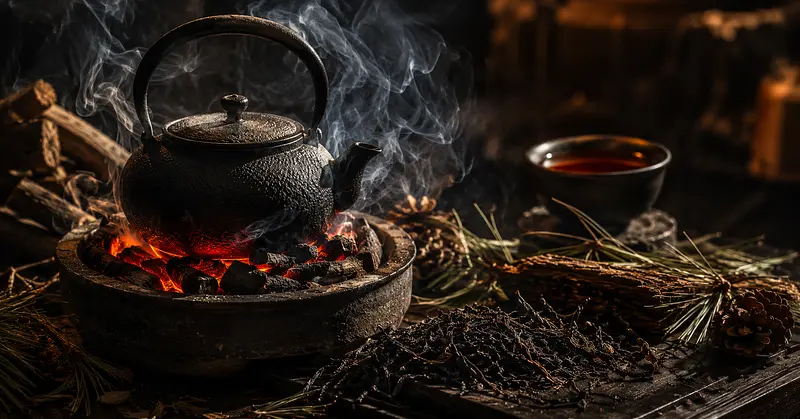 Lapsang Souchong — Le thé rouge fumé au pin d'origine de Tong Mu dans les mo...