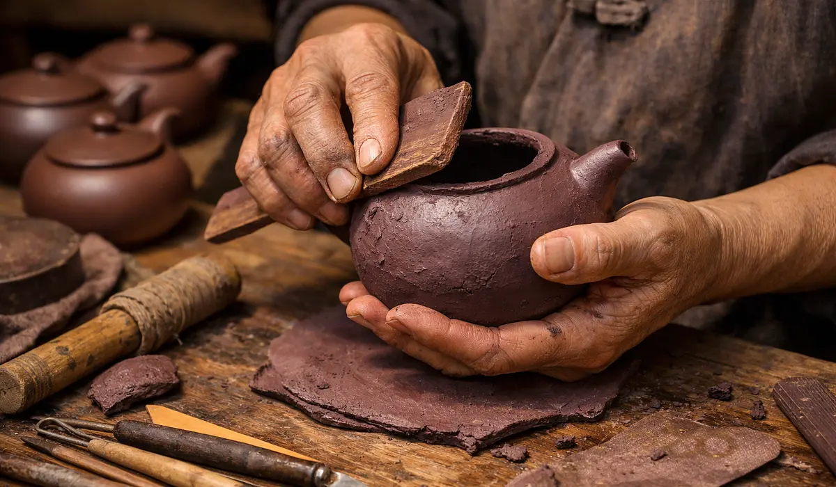 Yixing Zisha Artisan Workshop — traditional Chinese tea factory