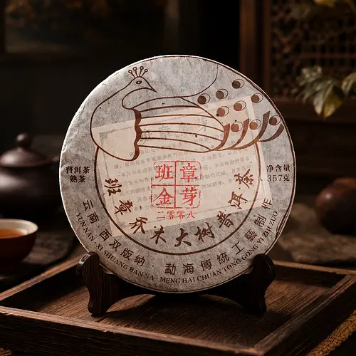 Banzhang Jin Ya — Шу пуер — 2008 — Menghai Traditional Craft Artisan